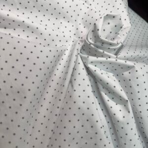 Mahaveer Uniforms - White Printed Cotton Uniform Fabric